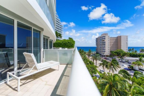 2BR W Residence FLL, OCEAN VIEWS, Infinity pool, hot tub, large balcony, easy amentiy access